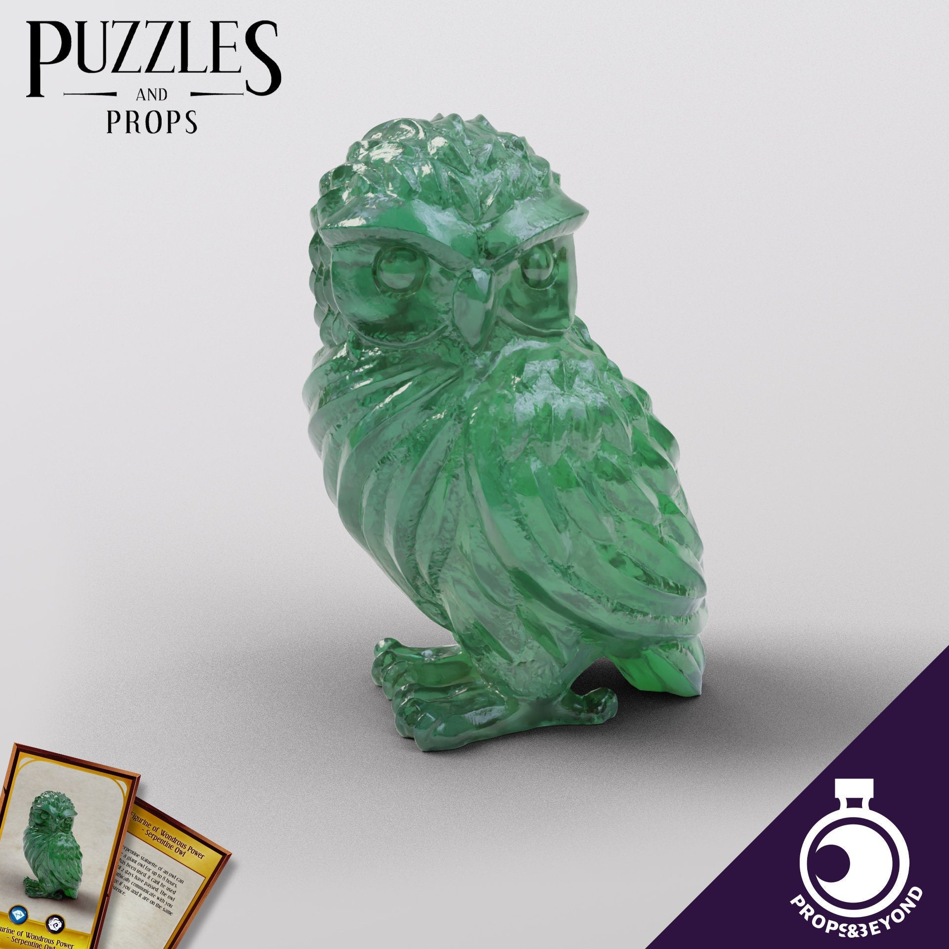 Serpentine Owl Figurine, Life Sized prop for Dungeons and Dragons, Dnd, Pathfinder, Starfinder, Cosplay Props, LARPing Props, Tabletop RPG