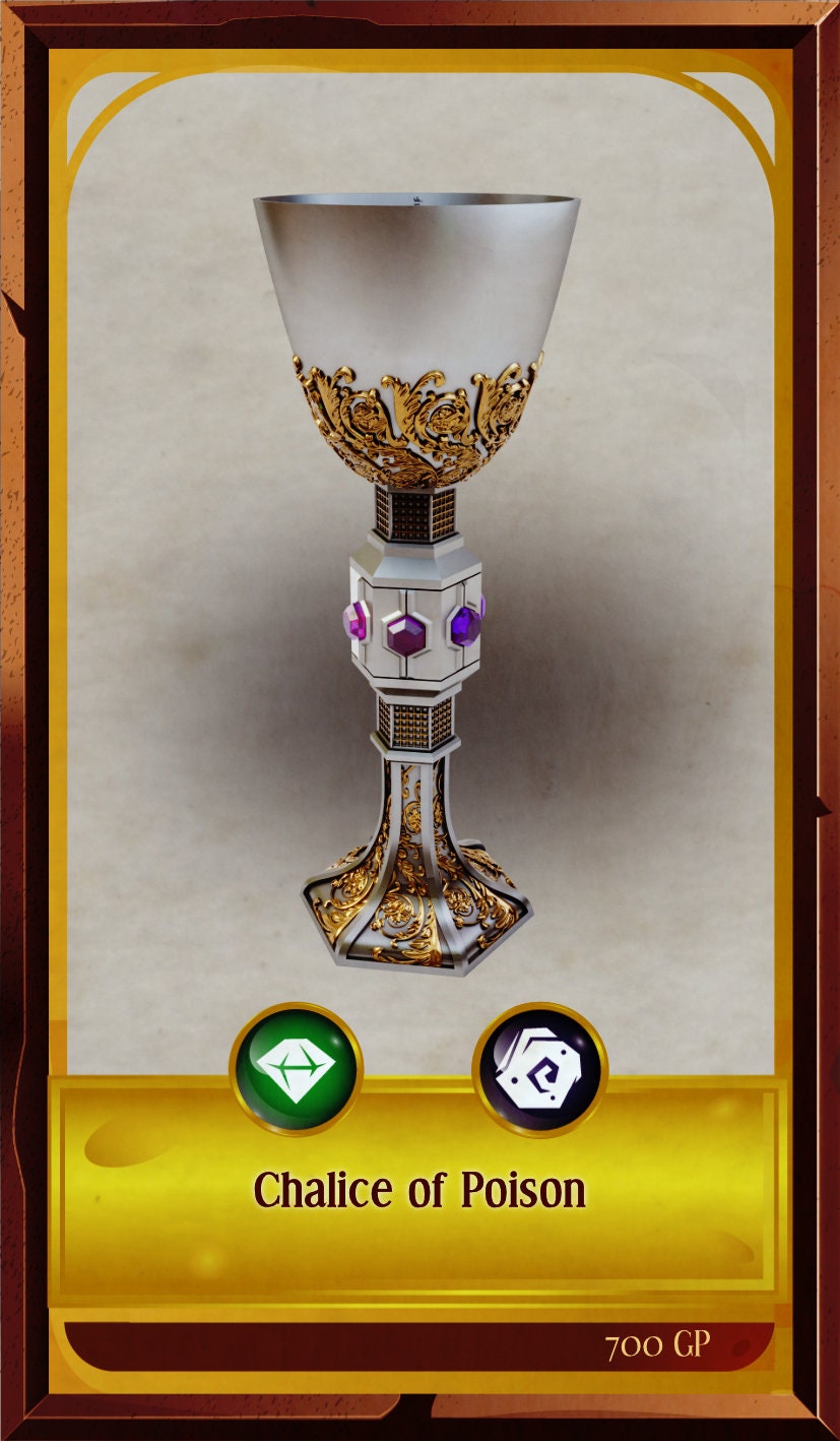 Chalice of Poison, Life Sized prop for Dungeons and Dragons, Dnd, Pathfinder, Starfinder, Cosplay Props, LARPing Props, Tabletop RPG