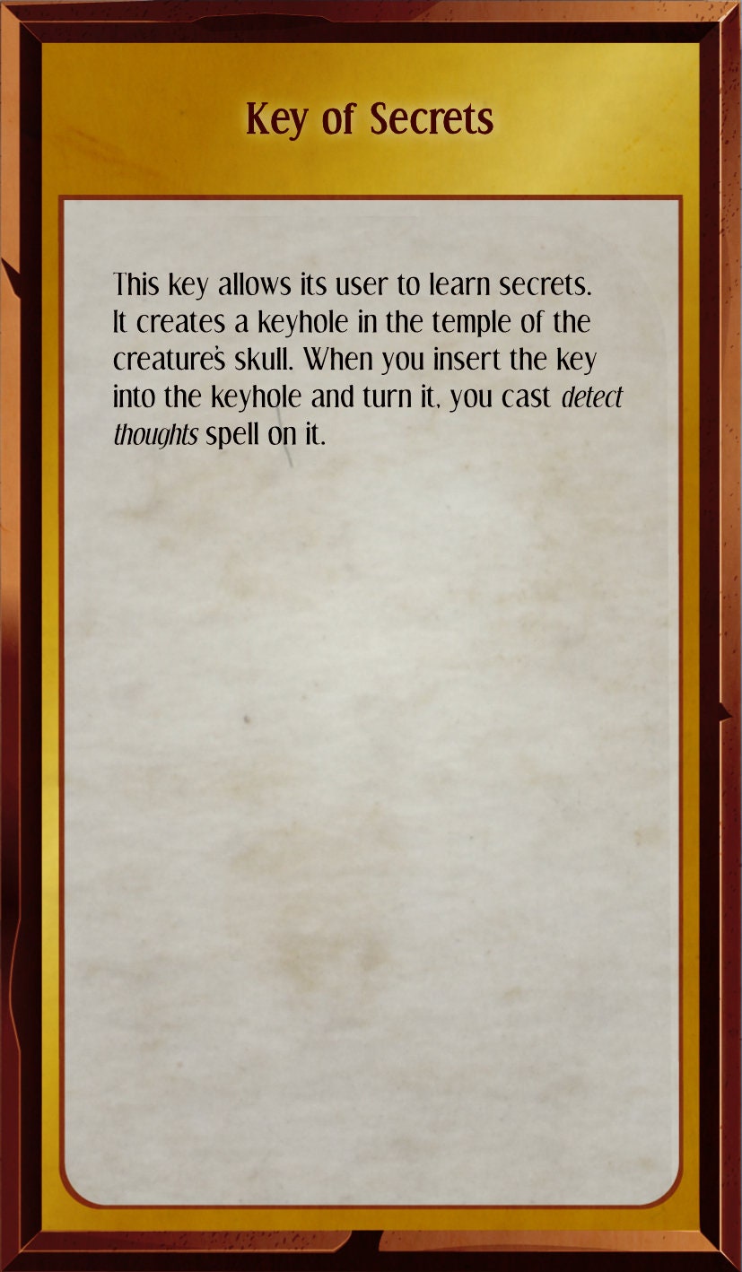 Key of Secrets, Life Sized prop for Dungeons and Dragons, Dnd, Pathfinder, Starfinder, Cosplay Props, LARPing Props, Tabletop RPG