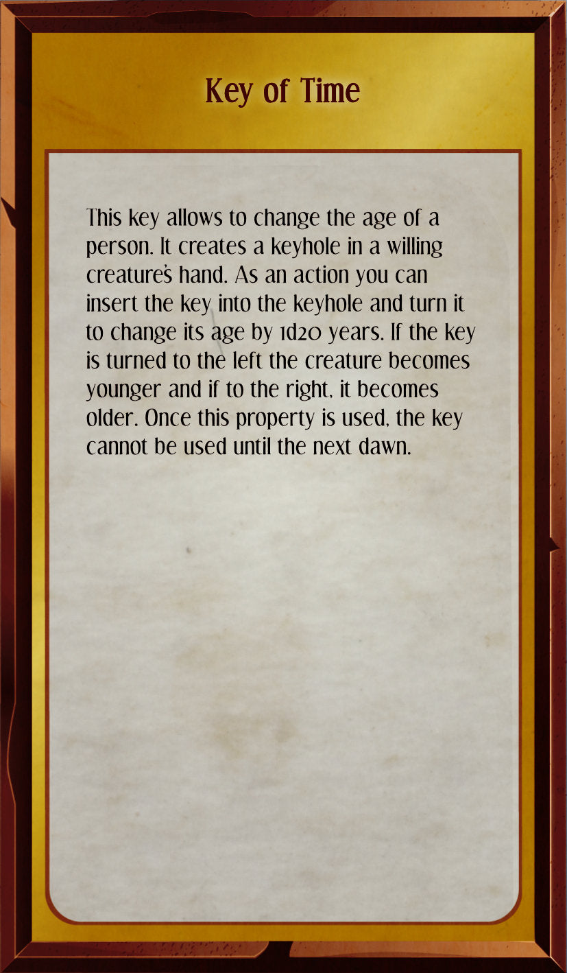 Key of Time, Life Sized prop for Dungeons and Dragons, Dnd, Pathfinder, Starfinder, Cosplay Props, LARPing Props, Tabletop RPG