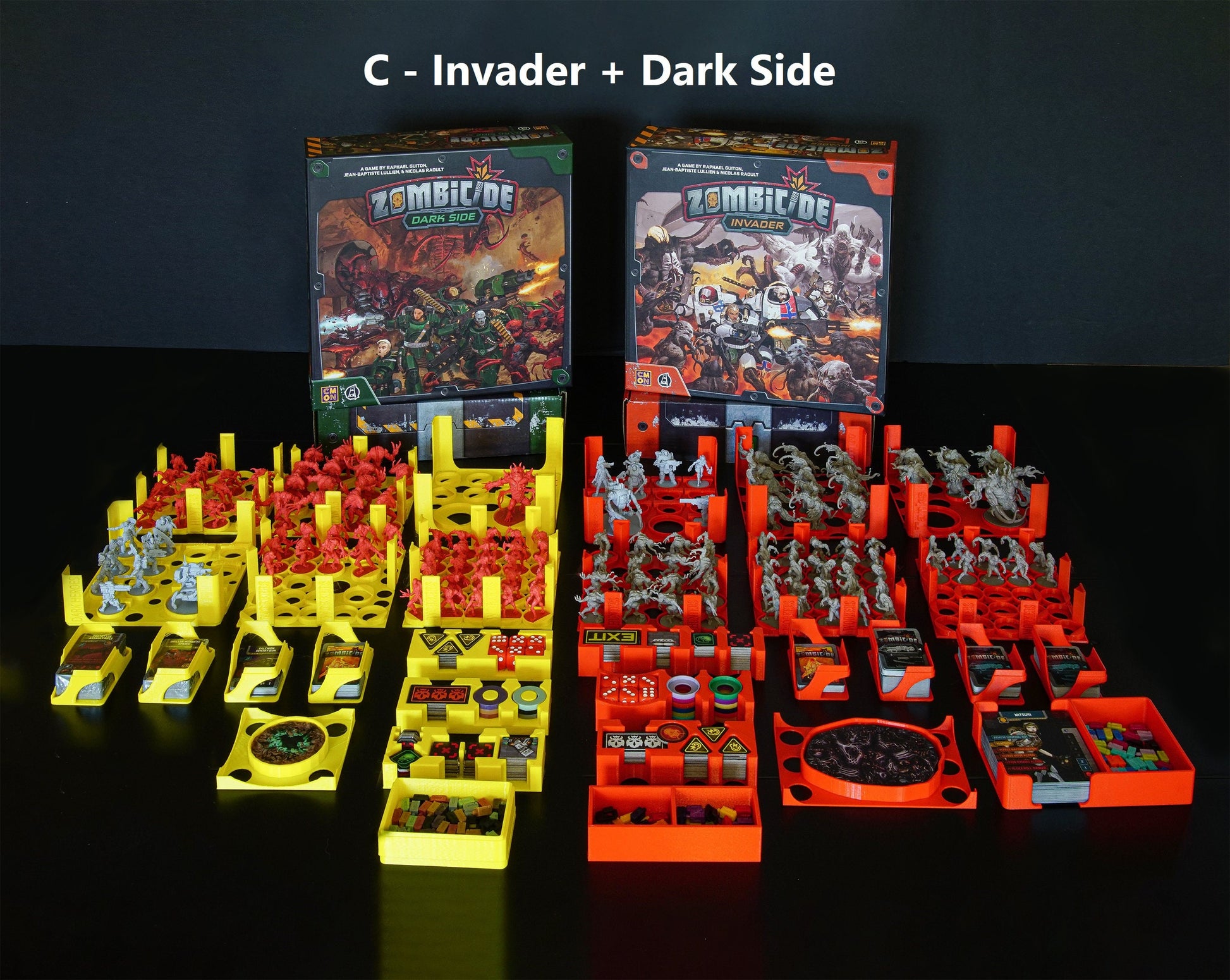 Zombicide Invader Kickstarter All-In ULTIMATE Mini, Card, & Token Organizer | Fits Sleeved or Non-Sleeved Cards | Box Insert | Boardgames