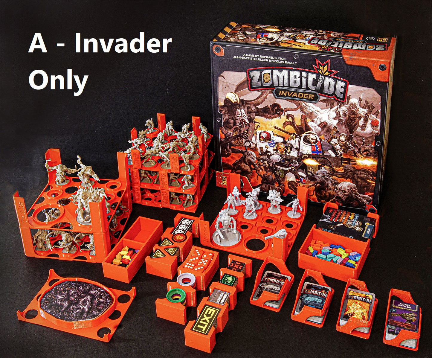 Zombicide Invader Kickstarter All-In ULTIMATE Mini, Card, & Token Organizer | Fits Sleeved or Non-Sleeved Cards | Box Insert | Boardgames