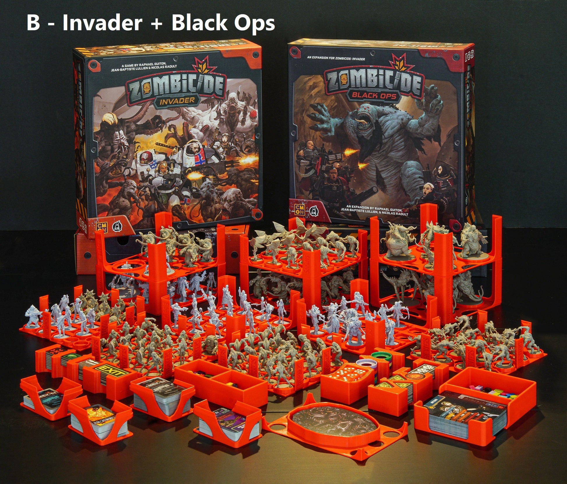 Zombicide Invader Kickstarter All-In ULTIMATE Mini, Card, & Token Organizer | Fits Sleeved or Non-Sleeved Cards | Box Insert | Boardgames
