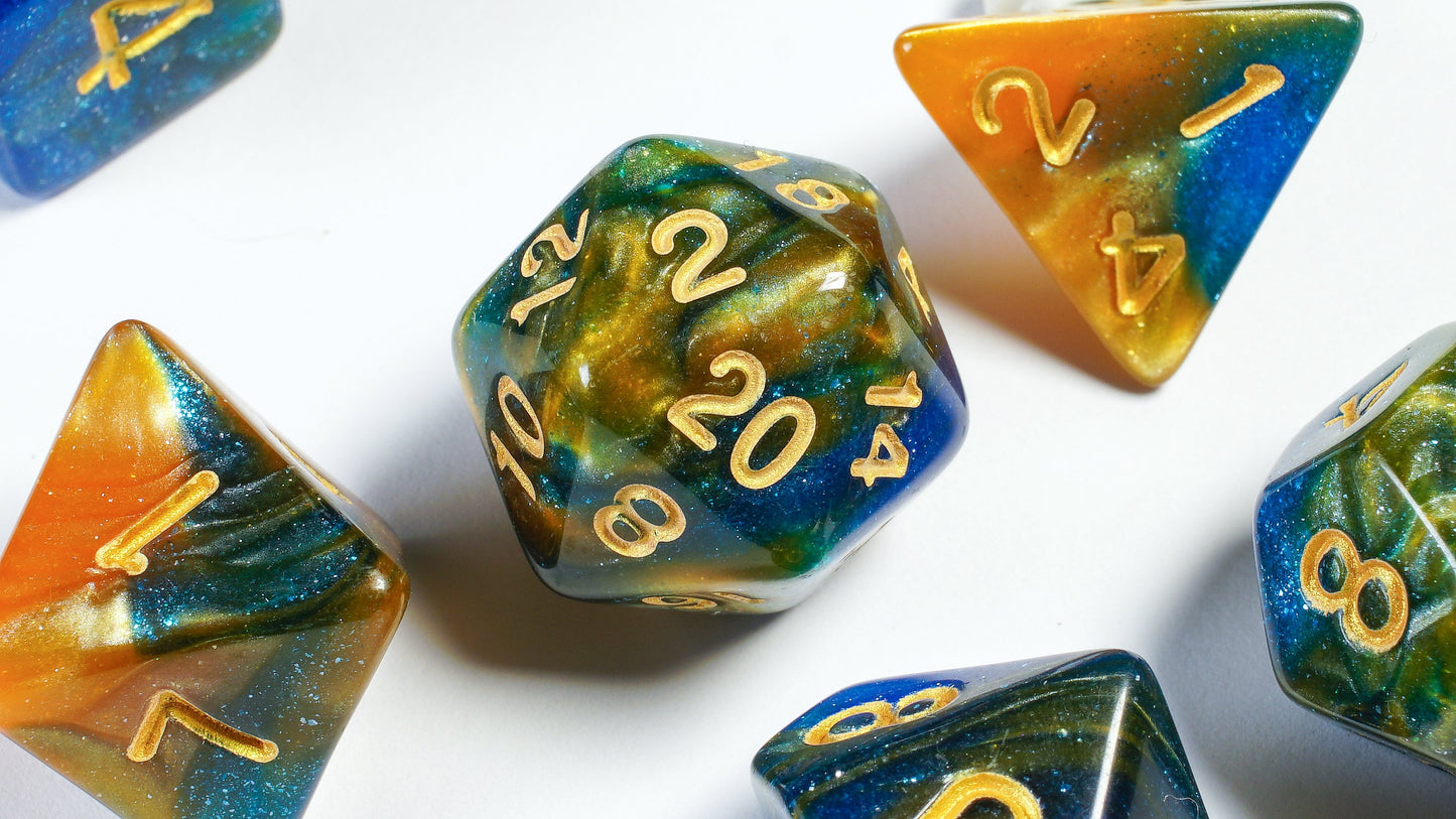 Dreamer, DnD Dice Set, Dice Set for Dungeons and Dragons, Role Playing Games, Polyhedral dice set, Limited Edition, DM Gift, Favors