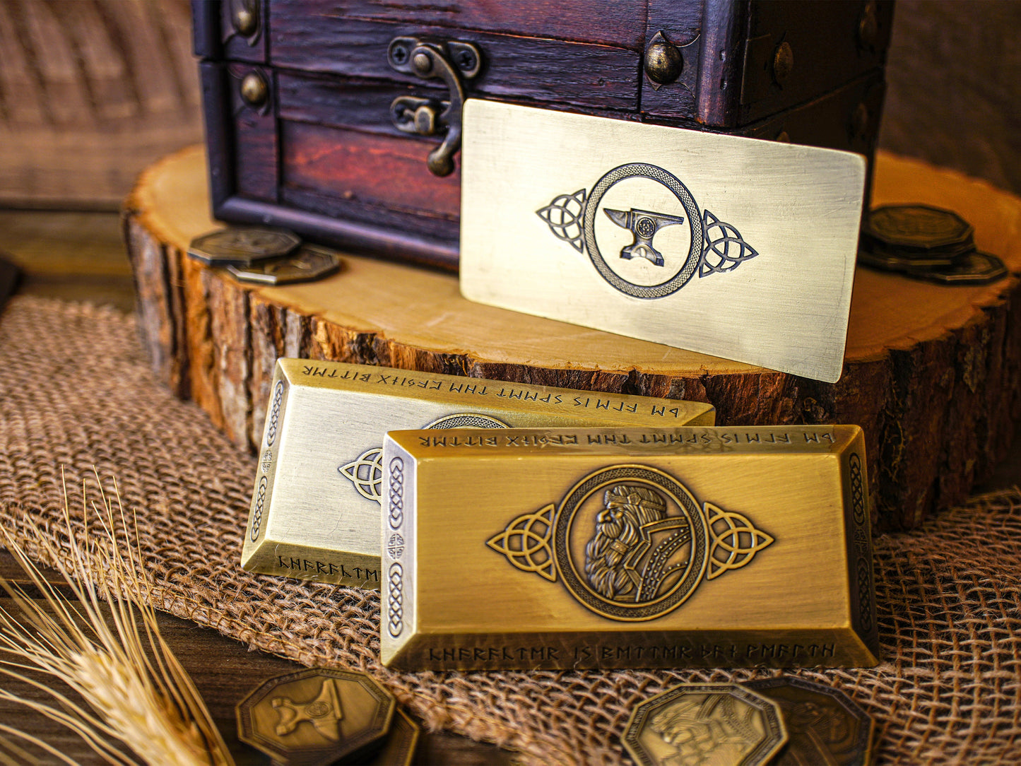 Dwarven Gold and Silver Bars, Currency Bundle, Bar Sets, Coin Sets, Dungeons and Dragons, TTRPG Props, Life size props, Larping, Roleplaying
