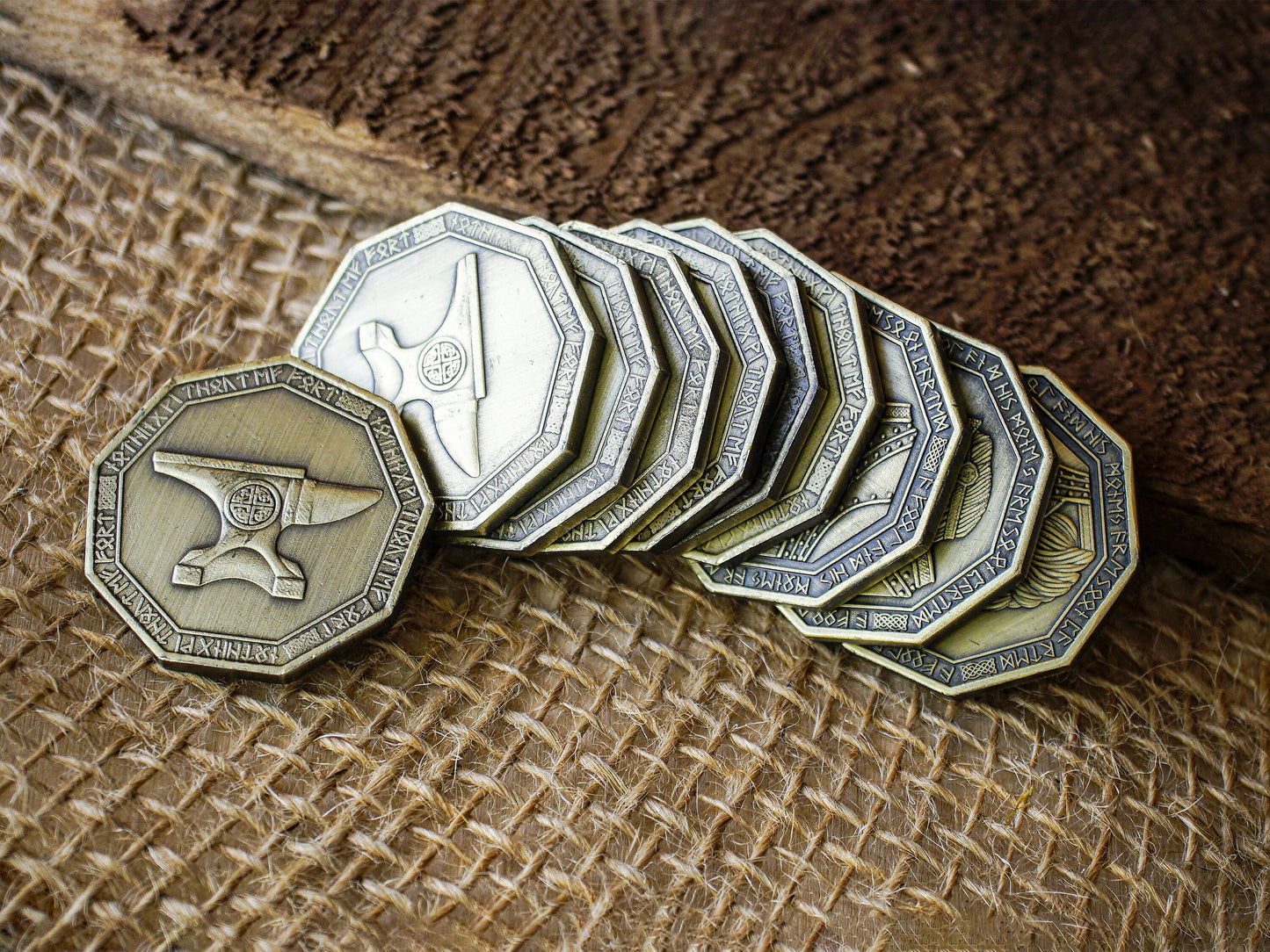 Dwarven Gold Silver Copper Coin Currency Bundle, Coin Sets, Dungeons and Dragons, Tabletop RPG Props, Life size props, Larping, Roleplaying