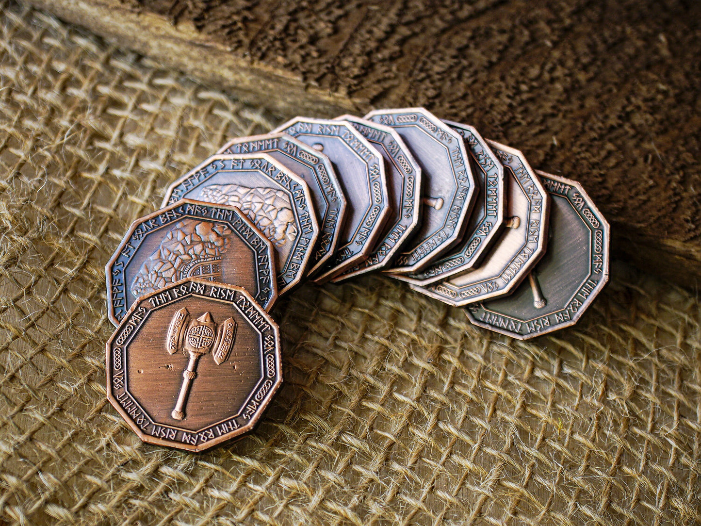 Dwarven Gold Silver Copper Coin Currency Bundle, Coin Sets, Dungeons and Dragons, Tabletop RPG Props, Life size props, Larping, Roleplaying