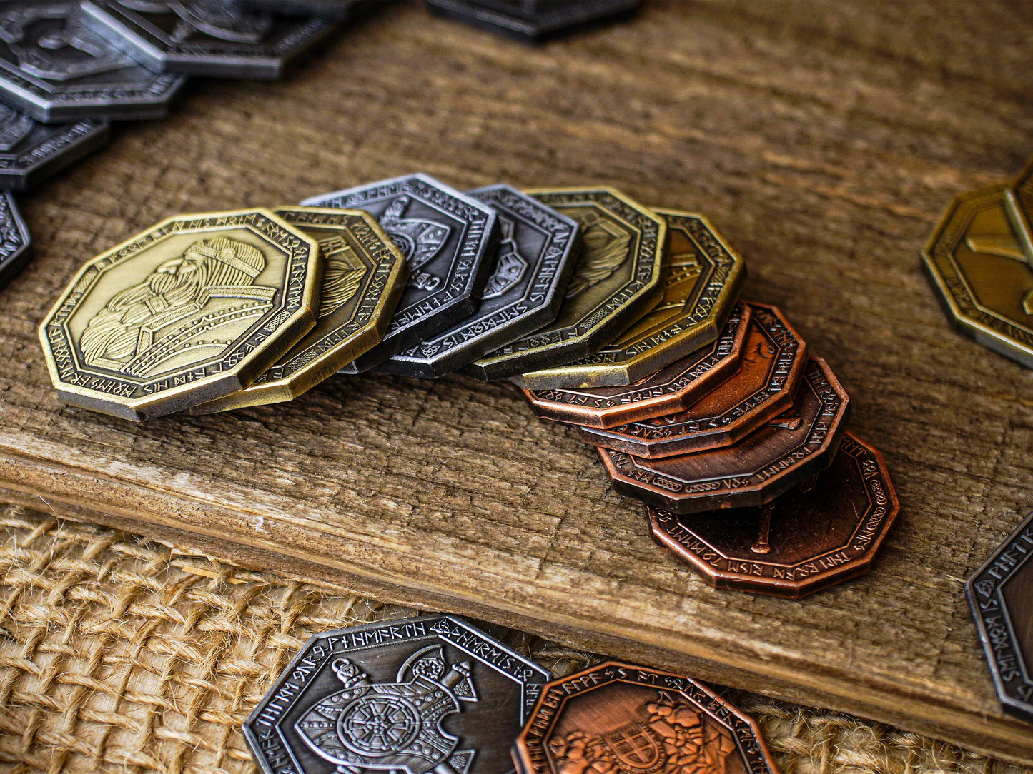Dwarven Gold Silver Copper Coin Currency Bundle, Coin Sets, Dungeons and Dragons, Tabletop RPG Props, Life size props, Larping, Roleplaying