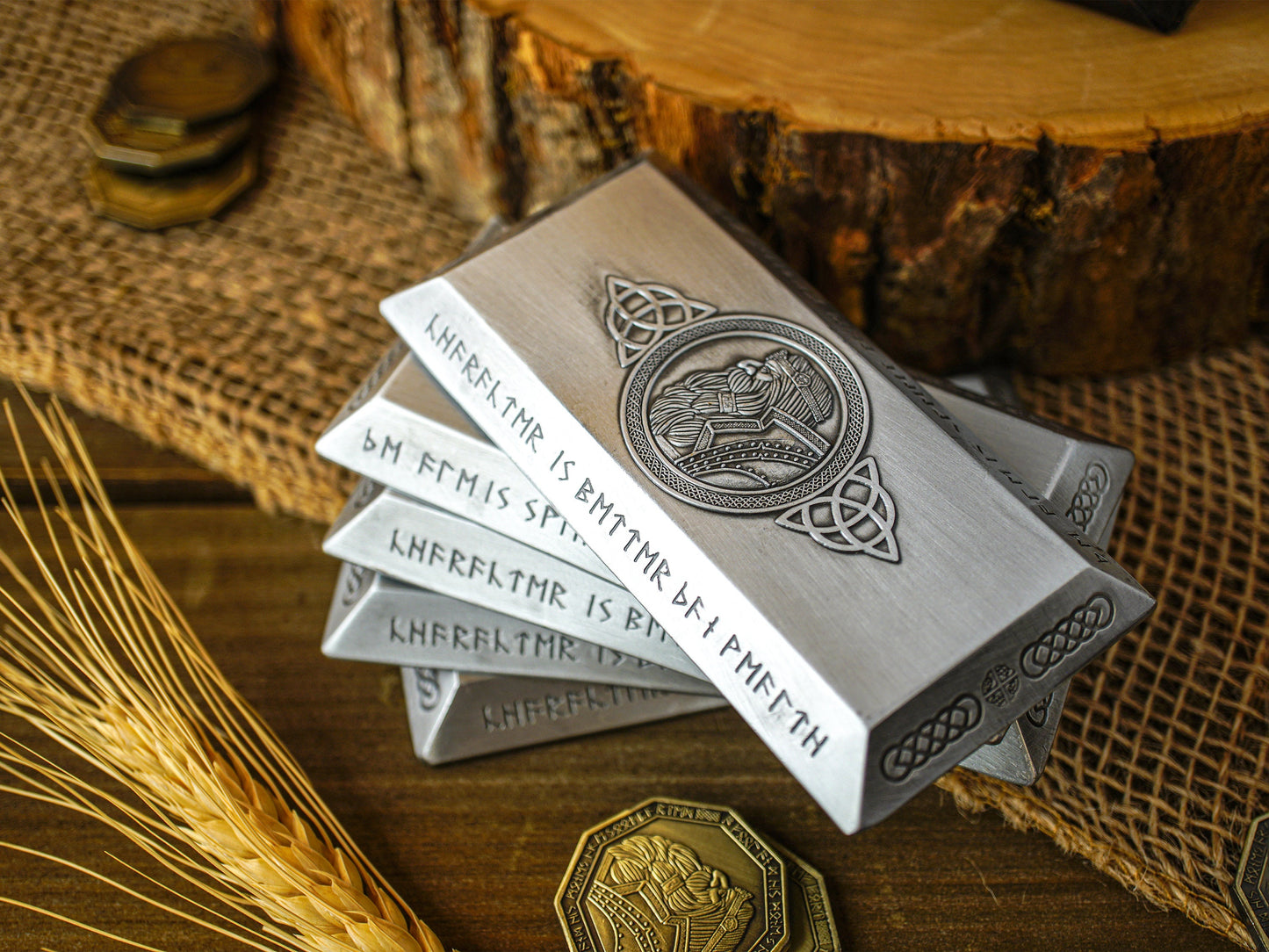 Dwarven Gold and Silver Bars, Currency Bundle, Bar Sets, Coin Sets, Dungeons and Dragons, TTRPG Props, Life size props, Larping, Roleplaying