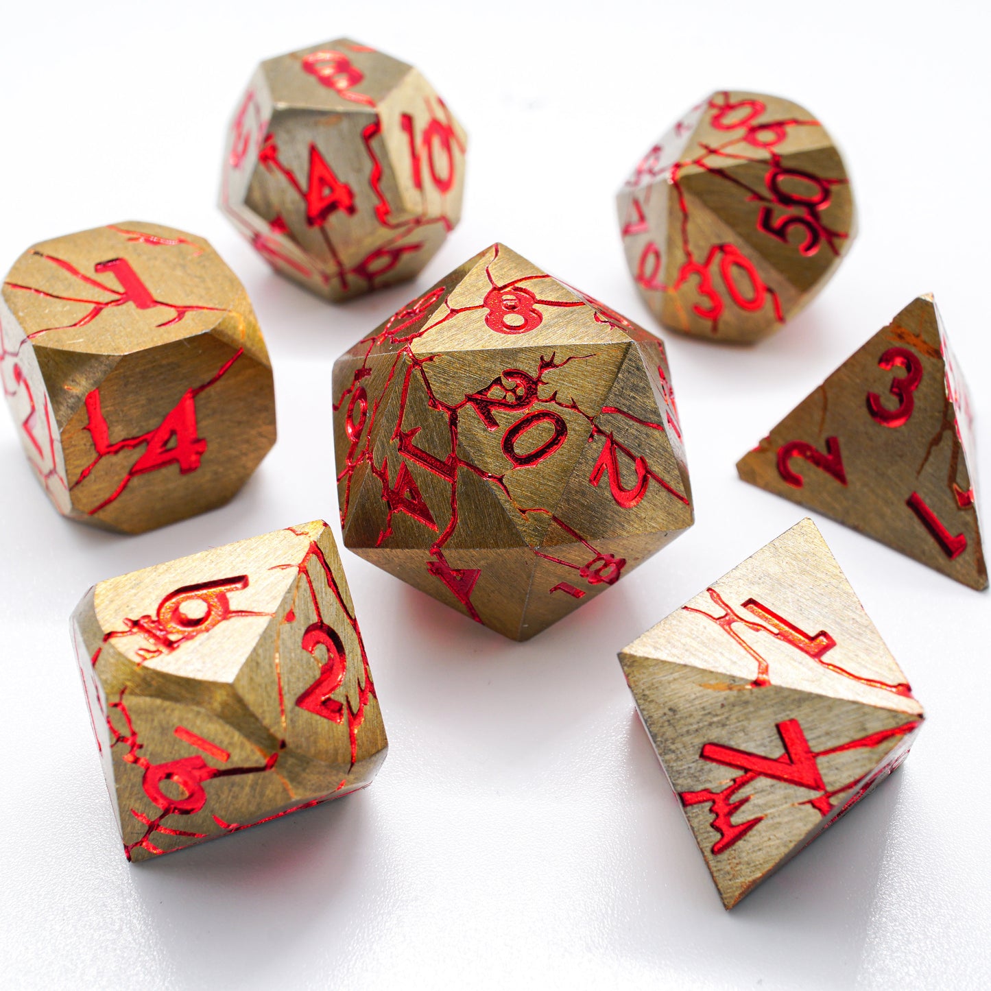 Cataclysm Metal Dice Set, DnD Dice Set, Dungeons and Dragons, Pathfinder, Role Playing Games, MTG Dice, Gifts, Wedding Favors, GM Gift