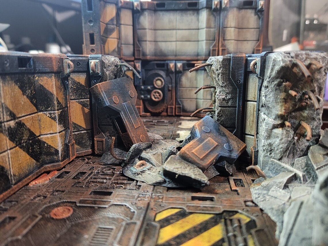 Sector Fatalis Grim Dark Sci Fi Terrain 45pcs Collection 1, Customizable 28mm 32mm Tabletop Wargaming | Roleplaying Game | Starfinder