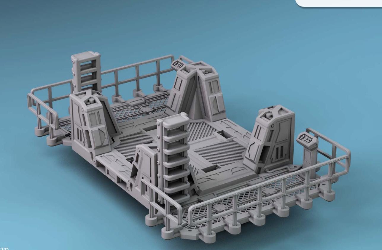 Caterpillar Cargo Dropship, Modular & Customizable Sci-Fi Spaceship 28mm 32mm Tabletop Wargaming | Roleplaying Game | Starfinder | SW Legion