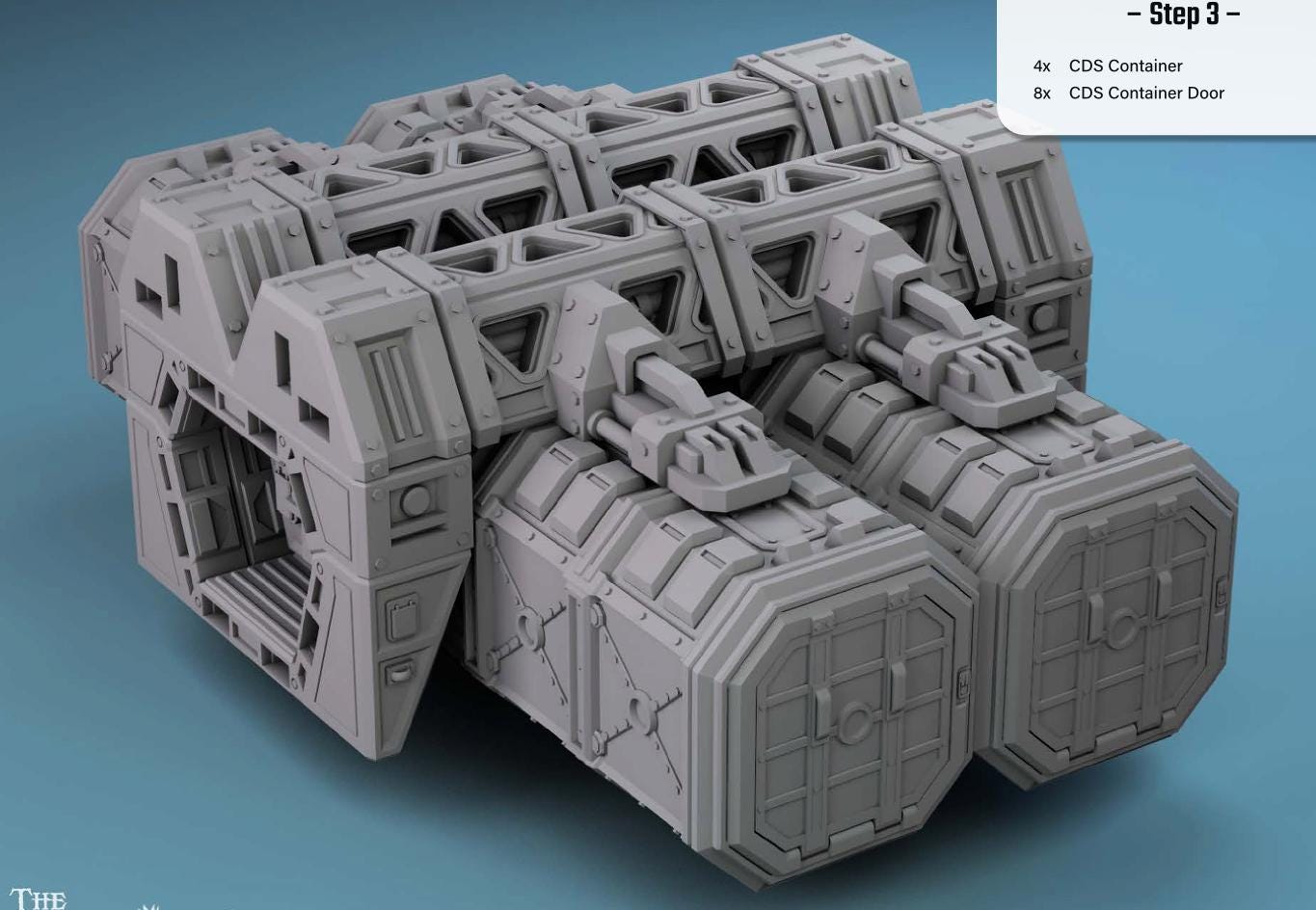 Caterpillar Cargo Dropship, Modular & Customizable Sci-Fi Spaceship 28mm 32mm Tabletop Wargaming | Roleplaying Game | Starfinder | SW Legion