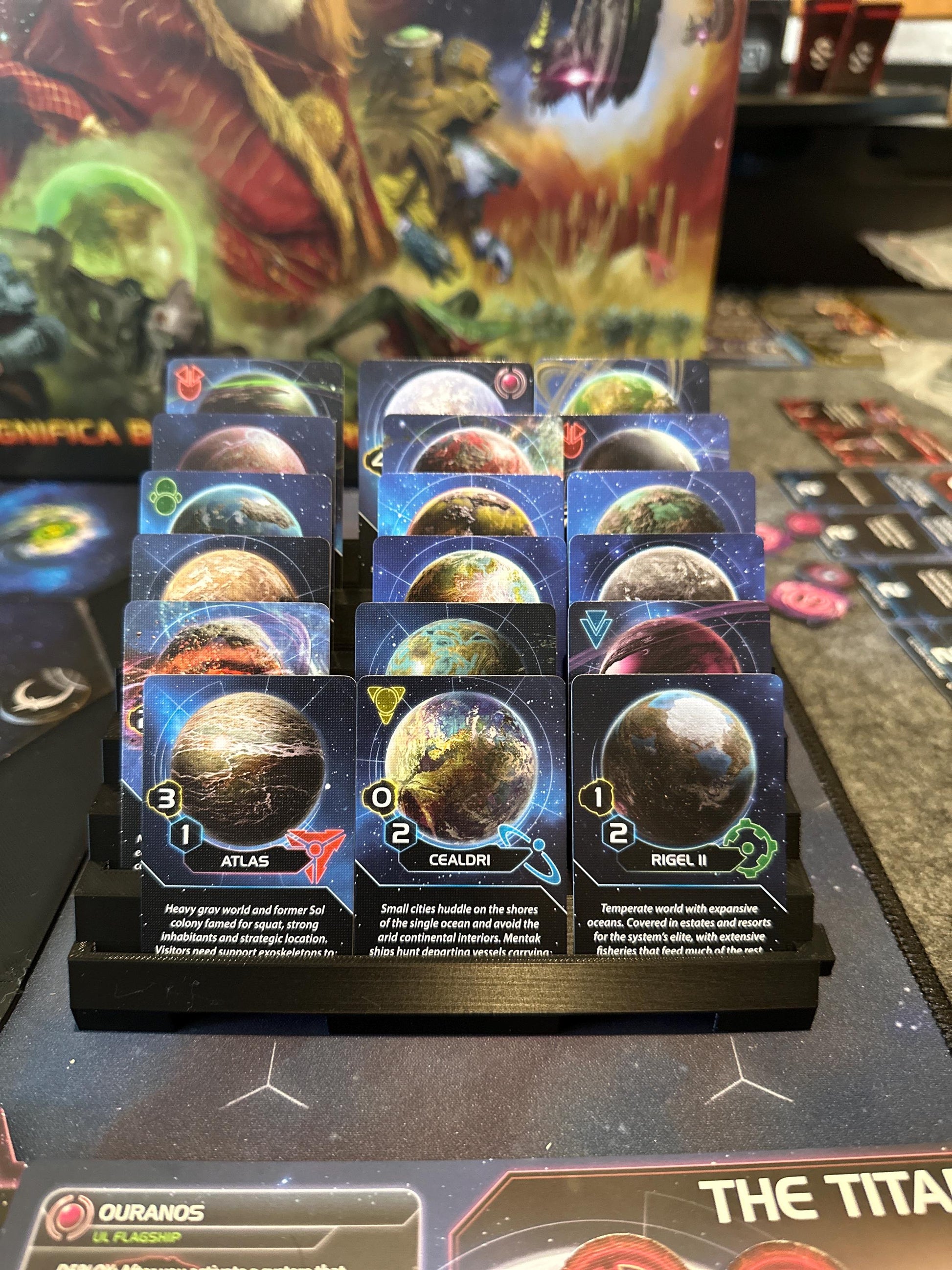 Planet Holders for Twilight Imperium 4th Edition, Holds up to 18x Planet Cards Sleeved, Modular Organizer, TI4, Board Game Accessories