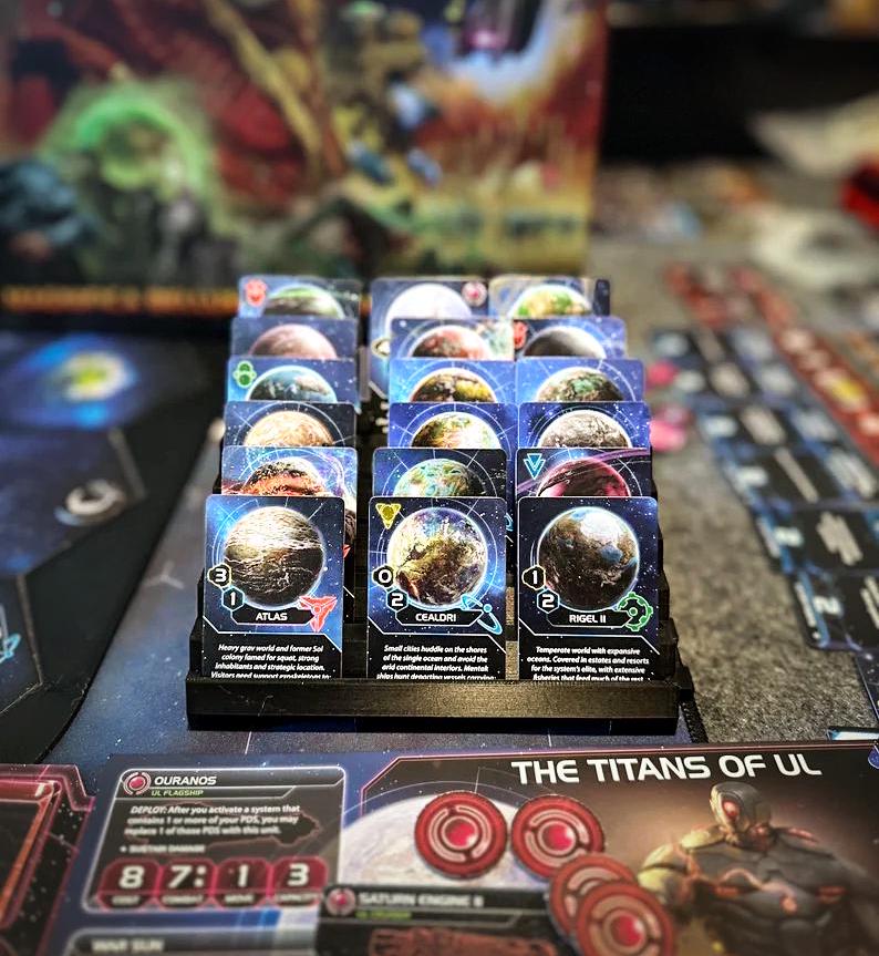 Planet Holders for Twilight Imperium 4th Edition, Holds up to 18x Planet Cards Sleeved, Modular Organizer, TI4, Board Game Accessories