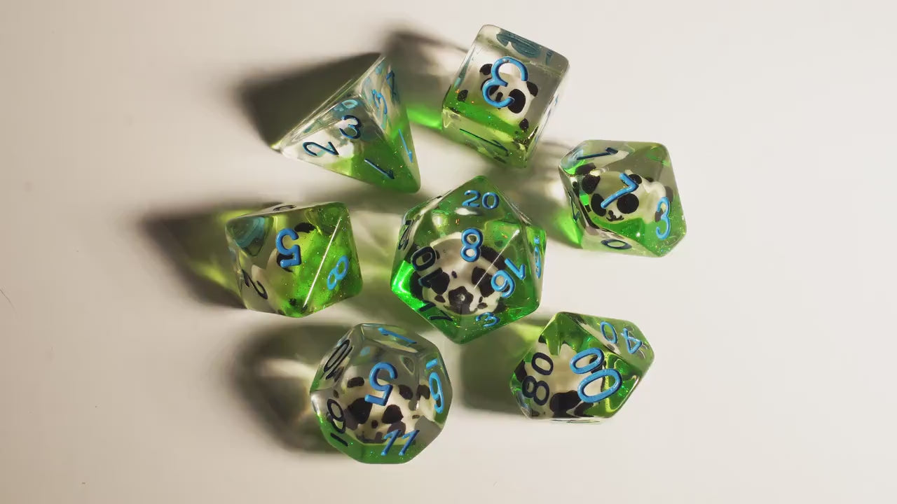 DnD Dice Set Lazy Panda Full Dice Set for Dungeons and Dragons, Role Playing Games, Polyhedral dice set, Limited Edition, DM Gifts, Favors
