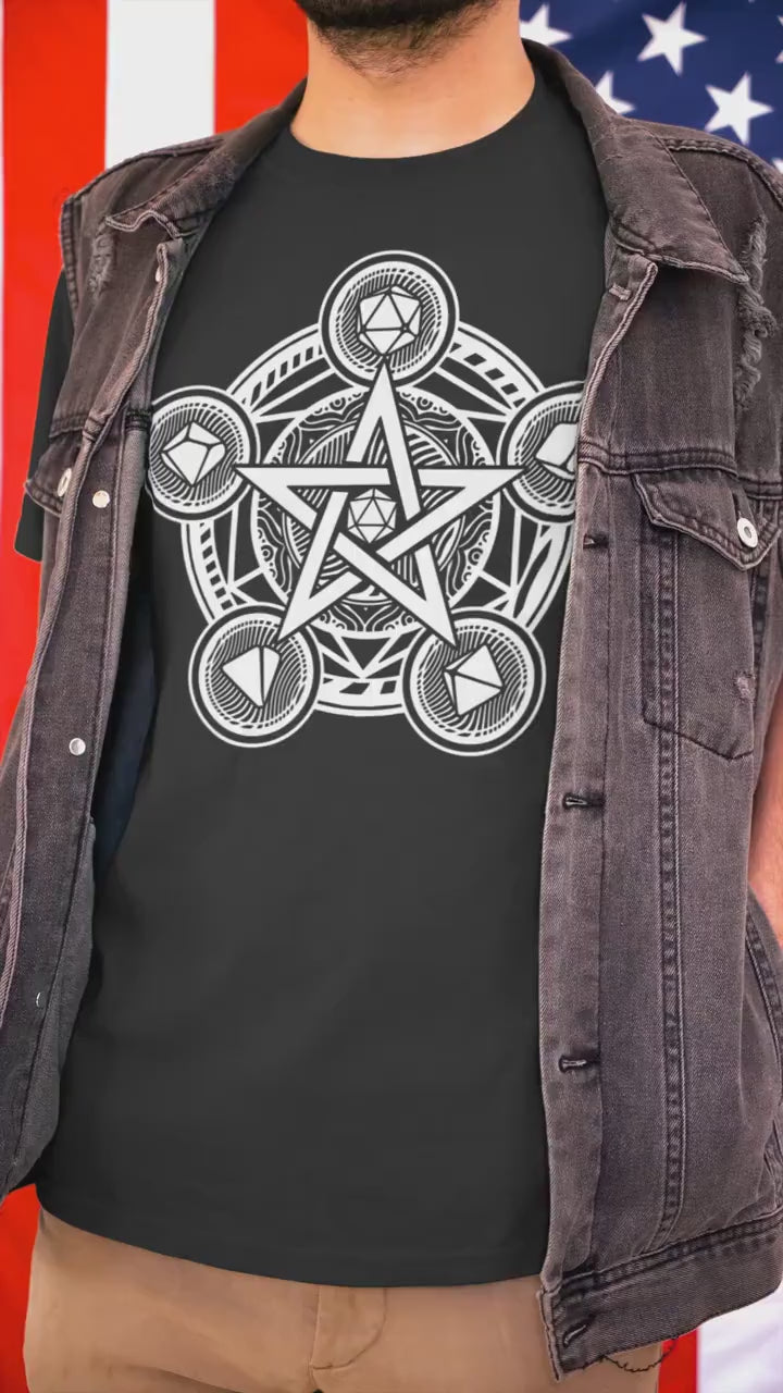 D20 Pentagram Dice Arcane Circle | UNISEX T Shirt Dungeon Master DM Gift | Dungeon And Dragons Tee | DnD Game | Tabletop Rpg