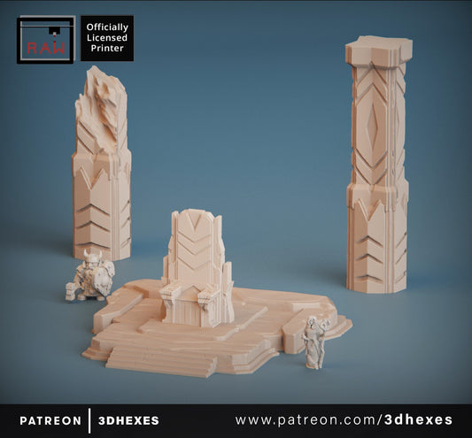 Ancient Throne Room Set D&D terrain 28-32mm | Dungeons and Dragons | DnD | Pathfinder | Starfinder | Tabletop RPG | Wargaming |