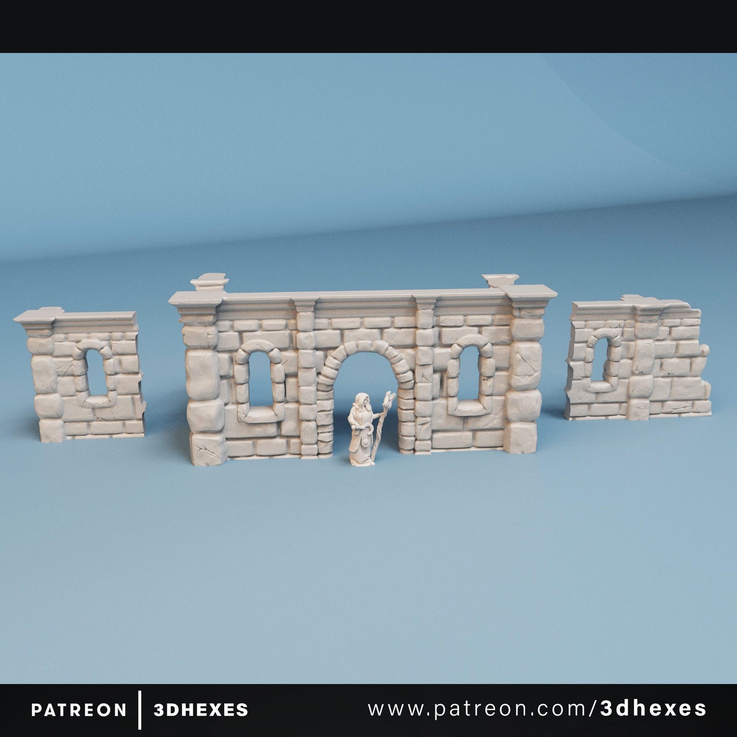 13pcs Lion Ruins Wall Set D&D terrain 28mm | 32mm | Dungeons and Dragons | DnD | Pathfinder | Starfinder | Tabletop RPG | Wargaming |