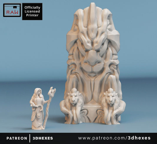 Lion Throne D&D terrain 28mm | 32mm miniature | Dungeons and Dragons | DnD | Pathfinder | Starfinder | Tabletop RPG | Wargaming |