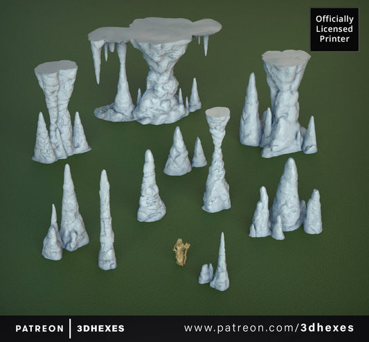 10pcs Stalagmites Cave Set D&D terrain 28mm | 32mm | Dungeons and Dragons | DnD | Pathfinder | Starfinder | Tabletop RPG | Wargaming |
