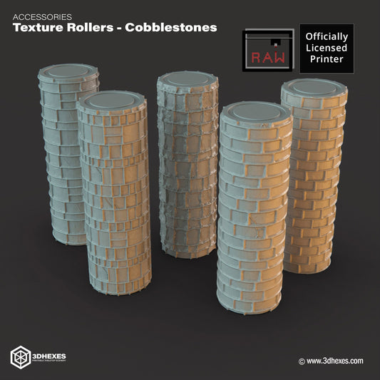 Cobblestone Rolling Pin Texture Rollers D&D Terrain | 28mm | 32mm | Dungeons and Dragons | DnD | Polymer Clay Pattern | Tabletop RPG