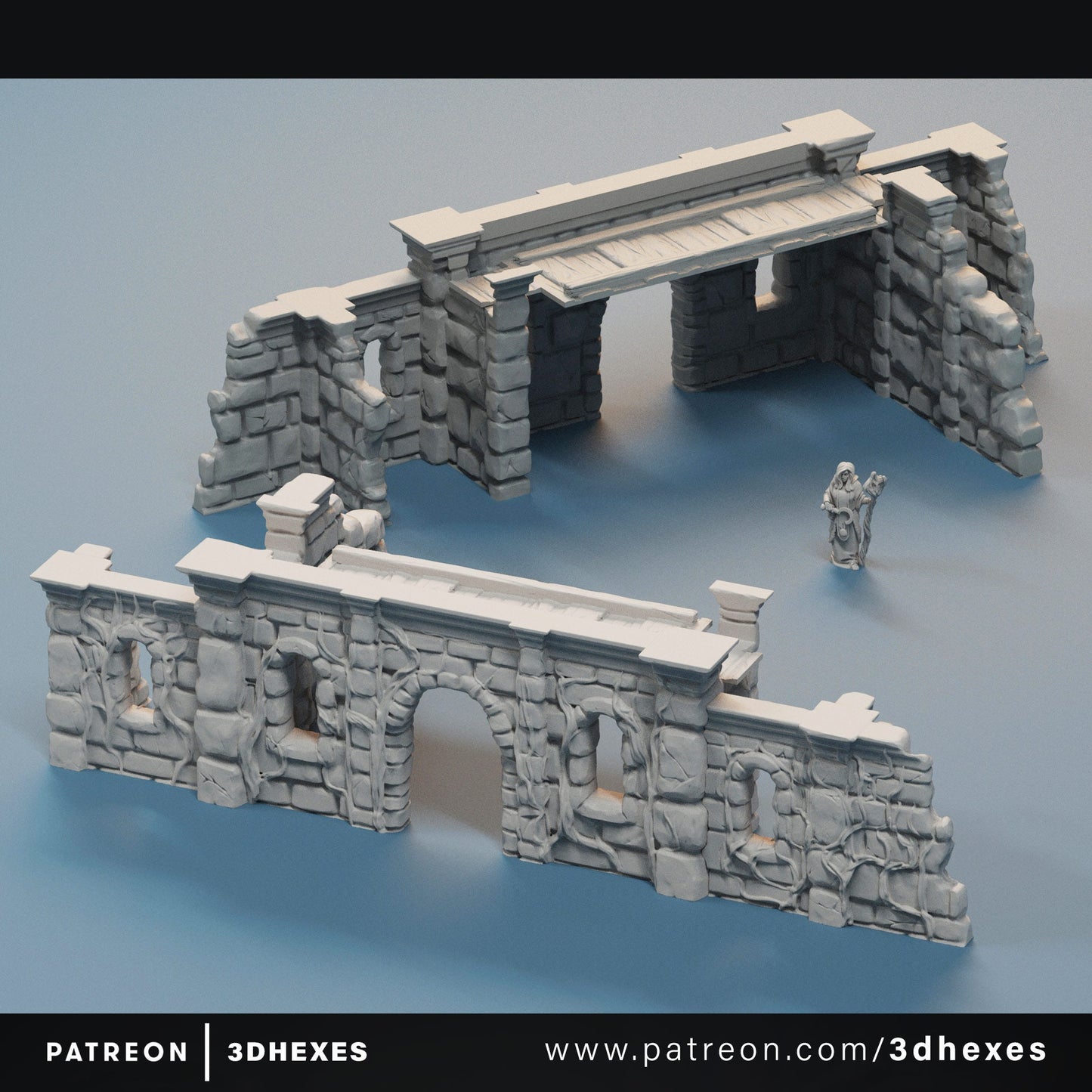 13pcs Lion Ruins Wall Set D&D terrain 28mm | 32mm | Dungeons and Dragons | DnD | Pathfinder | Starfinder | Tabletop RPG | Wargaming |