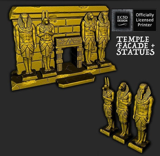 Temple Facade and Statues D&D Fantasy Terrain 28-32mm miniature