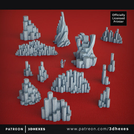 13pcs Basalt Throne Set D&D terrain 28mm | 32mm | Dungeons and Dragons | DnD | Pathfinder | Starfinder | Tabletop RPG | Wargaming |
