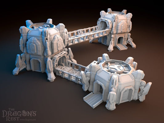 Outpost Origins Hub Sci-Fi Modular Terrain Set 28mm | Dungeons and Dragons | DnD | Starfinder | Battletech | SW Legion | Wargaming