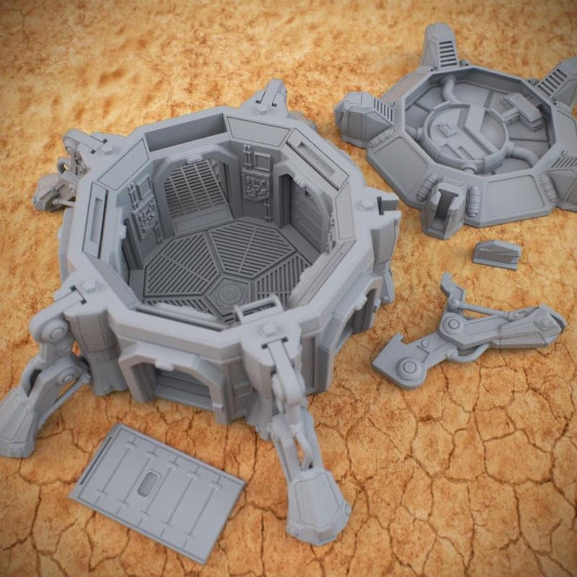 Modular Kit Outpost Hub Sci-Fi Modular Terrain Set 28mm, Dungeons and Dragons, DnD, Starfinder, Battletech, SW Legion, Wargaming