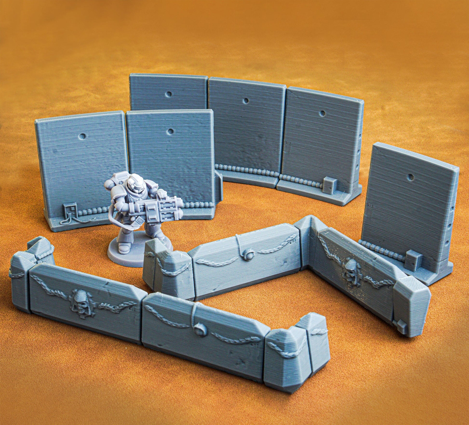 Sci-Fi Barricades Modular Scatter Terrain | 28mm 32mm Tabletop Wargaming | Roleplaying Game | Starfinder | BattleTech | Txarli Factory