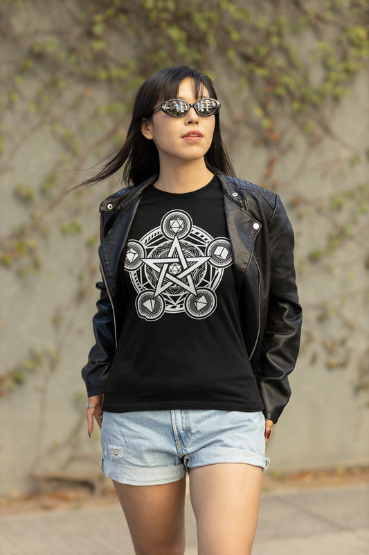 D20 Pentagram Dice Arcane Circle | UNISEX T Shirt Dungeon Master DM Gift | Dungeon And Dragons Tee | DnD Game | Tabletop Rpg