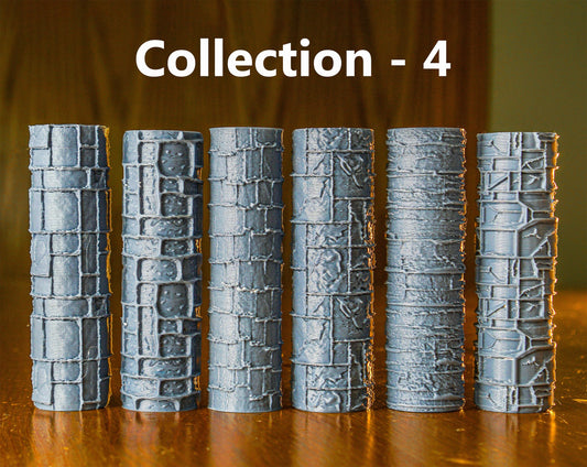 Textured Rollers Collection 4 Clay/ Foams D&D Terrain | 28mm | 32mm | Dungeons and Dragons | DnD | Polymer Clay Pattern | Tabletop RPG