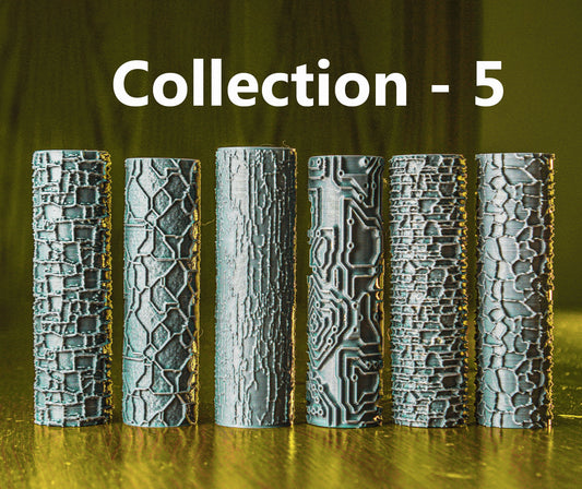 Textured Rollers Collection 5 Clay/ Foams D&D Terrain | 28mm | 32mm | Dungeons and Dragons | DnD | Polymer Clay Pattern | Tabletop RPG