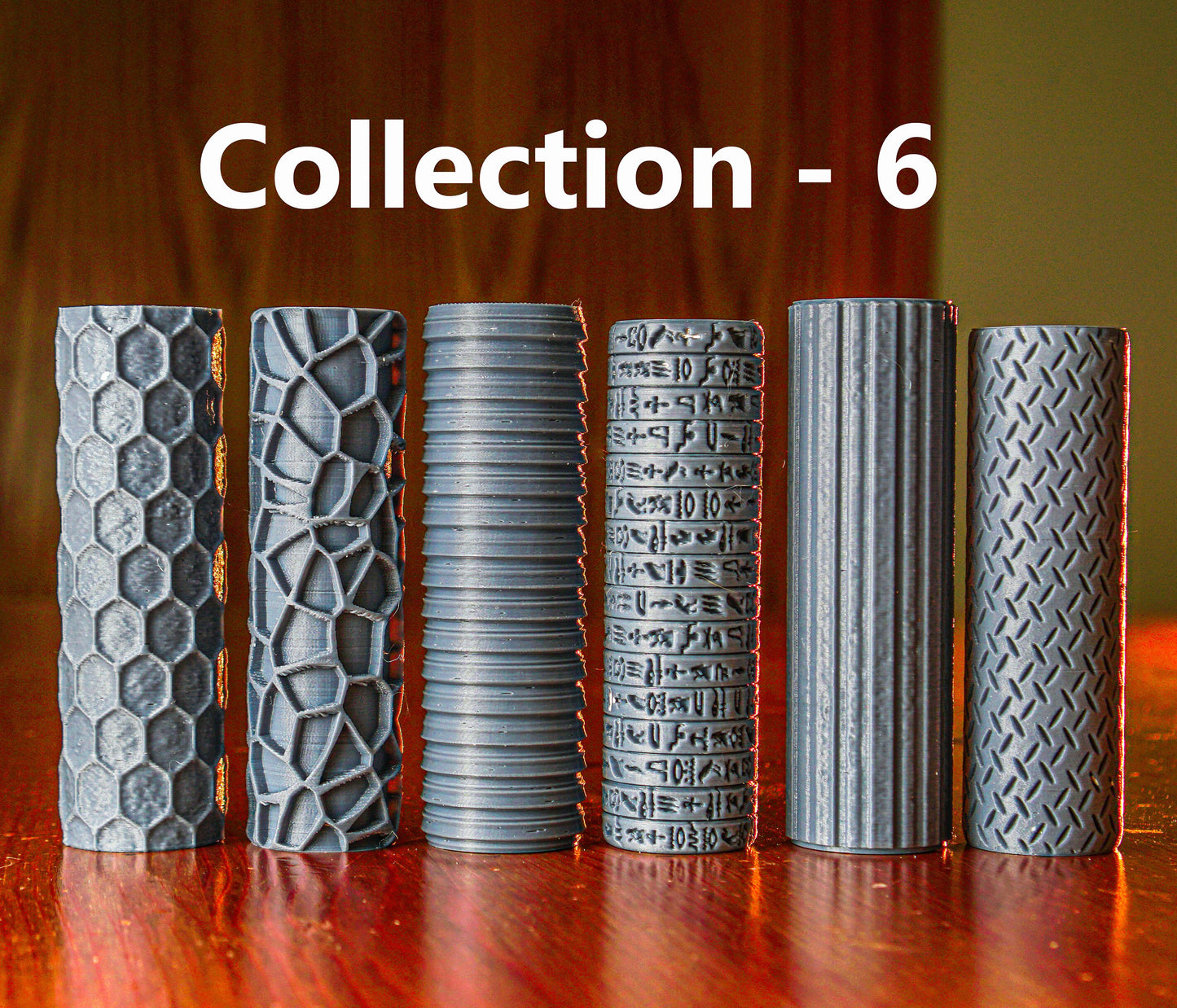 Textured Rollers Collection 6 Clay/ Foams D&D Terrain | 28mm | 32mm | Dungeons and Dragons | DnD | Polymer Clay Pattern | Tabletop RPG