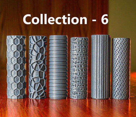 Textured Rollers Collection 6 Clay/ Foams D&D Terrain | 28mm | 32mm | Dungeons and Dragons | DnD | Polymer Clay Pattern | Tabletop RPG