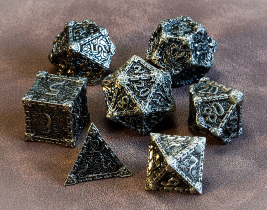 DnD Metal Dice Set, Shadow Arts, Full Dice Set for Dungeons and Dragons, D and D, Role Playing Games, MTG Dice, Christmas Gift