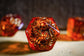 Fiery Cogwheel Steampunk Artificer DnD 7pcs Dice Set, Dungeons and Dragons, d20 Polyhedral dice set, Tabletop role playing games, Resin