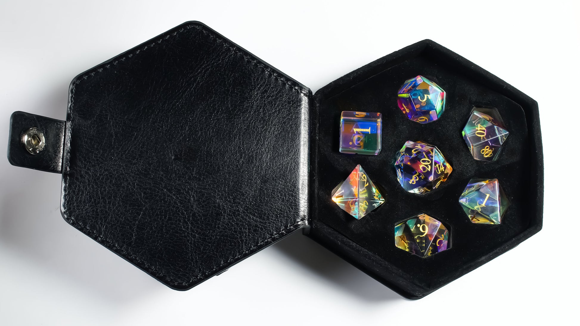 PURE Prismatic Dichroic Gemstone Glass DnD Dice Set for Dungeons and Dragons, Role Playin Games, MTG Dice, Gifts, Wedding Favors, GM Gift