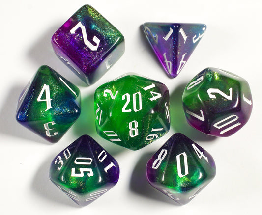 Acrylic Glitter Dice Set, Plague DnD Dice Set, Dungeons and Dragons, Role Playing Games, Polyhedral dice set, Gifts, Wedding Favors, GM Gift