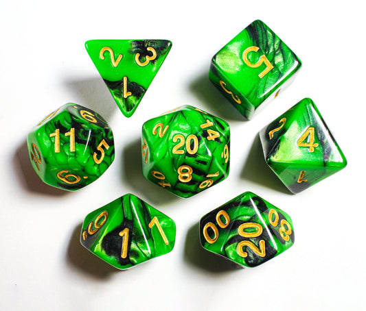 Acrylic Glitter Dice Set, Curse DnD Dice Set, Dungeons and Dragons, Role Playing Games, Polyhedral dice set, Gifts, Wedding Favors, GM Gift