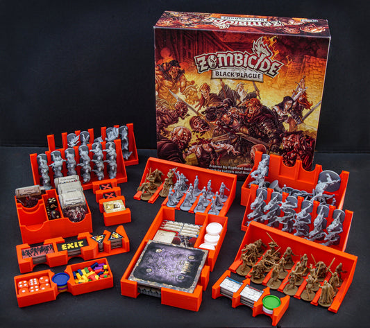 Zombicide Black Plague, Wulfsburg, and Kickstarter, Token & Card Organizer, Boardgames, Box Insert, Perfect for Sleeved Cards, Accessories