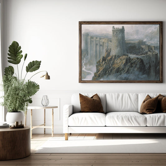 Tolkien Last Helm Stronghold, Commercial Use, Painting Design, Canvas Print, Home Decor, Modern Fantasy Art, Wall Art, Art Printables