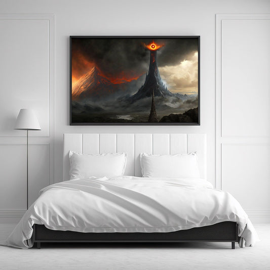 Tolkien The Great Eye and Volcano, Commercial Use, Painting Design, Canvas Print, Home Decor, Modern Fantasy Art, Wall Art, Art Printables