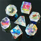 PURE Prismatic Dichroic Gemstone Glass DnD Dice Set for Dungeons and Dragons, Role Playin Games, MTG Dice, Gifts, Wedding Favors, GM Gift