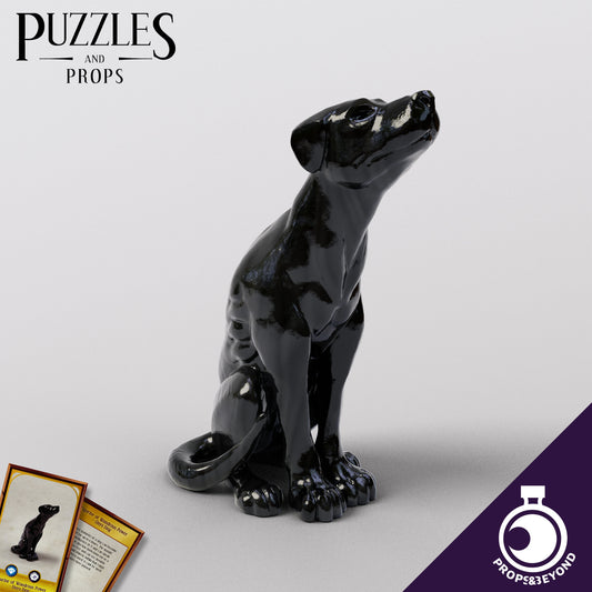 Onyx Dog Figurine, Life Sized prop for Dungeons and Dragons, Dnd, Pathfinder, Starfinder, Cosplay Props, LARPing Props, Tabletop RPG