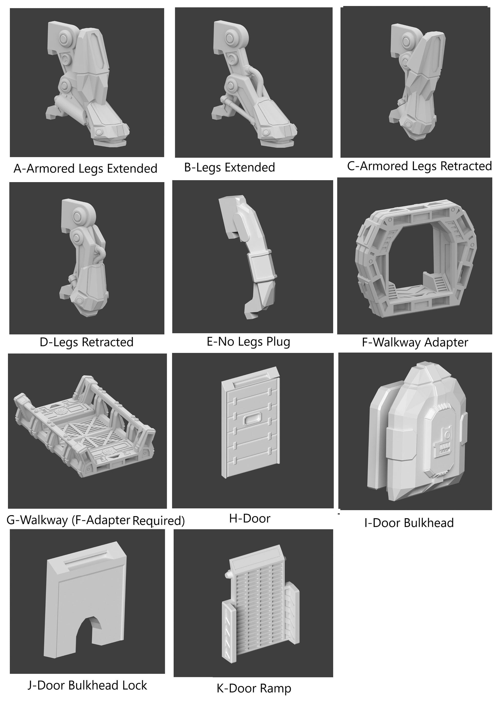 Modular Kit Outpost Hub Sci-Fi Modular Terrain Set 28mm, Dungeons and Dragons, DnD, Starfinder, Battletech, SW Legion, Wargaming