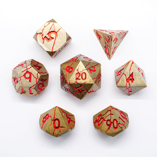 Cataclysm Metal Dice Set, DnD Dice Set, Dungeons and Dragons, Pathfinder, Role Playing Games, MTG Dice, Gifts, Wedding Favors, GM Gift