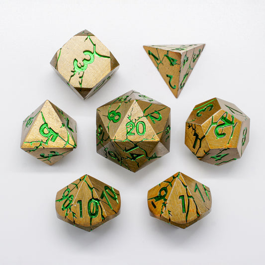 Curse Fissure Metal Dice Set, DnD Dice Set, Dungeons and Dragons, Pathfinder, Role Playing Games, MTG Dice, Gifts, Wedding Favors, GM Gift